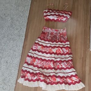 Tropical Red and White FarmRio Dress Set